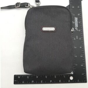 Baggalini RFID Blocking‎ Wallet Phone Crossbody Bag gray wristlet